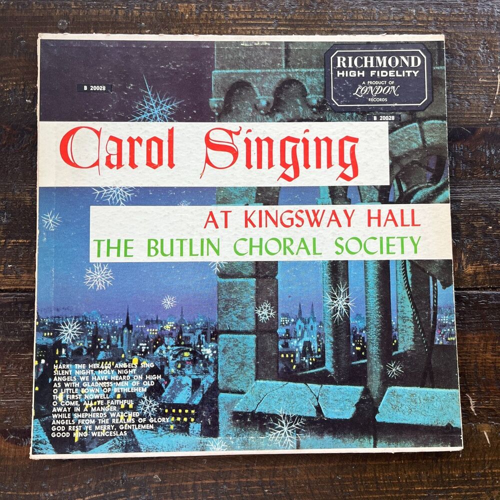 CAROL SINGING at Kingsway Hall The Butlin Choral Society Vintage Vinyl LP B20028